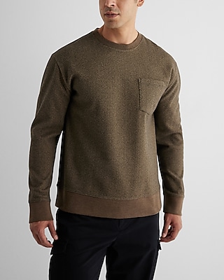 Relaxed Herringbone Long Sleeve Pocket T-Shirt