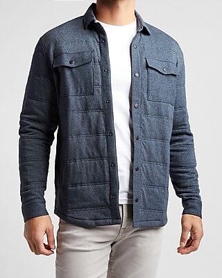 quilted mens shirt jacket