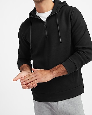 hooded quarter zip