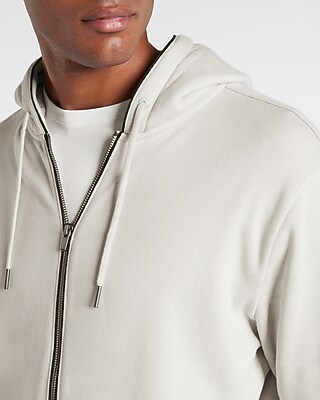 Piped Full Zip Fleece Hoodie | Express