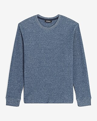 Waffle Knit Crew Neck Long Sleeve T-shirt | Express