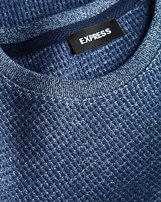 Waffle Knit Crew Neck Long Sleeve T-shirt | Express
