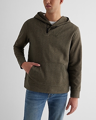 Herringbone Zip Hoodie Black Men's S