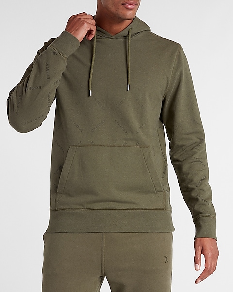 Olive Checkered Express Graphic Hoodie