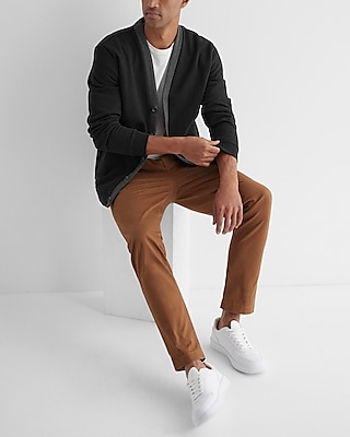 Color Block Trim Fleece Cardigan