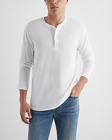 Men's Shirt Spring Summer Long Sleeve Shirts 1/4 Button Shirt