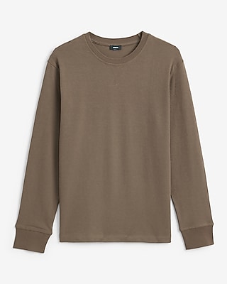 Classic Fit Long Sleeve Crew Neck V-stitch T-shirt | Express