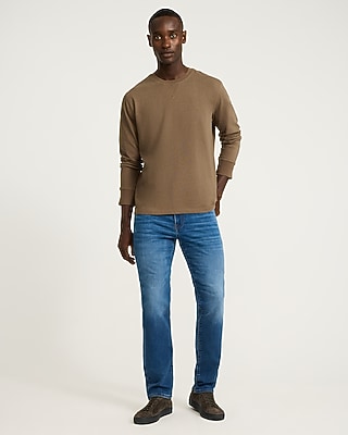 Classic Fit Long Sleeve Crew Neck V-stitch T-shirt | Express