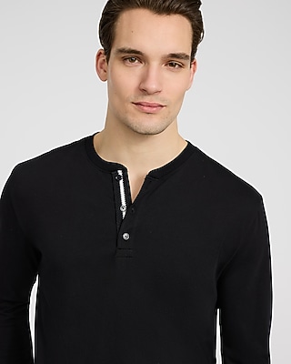 Contrast Tape Long Sleeve Henley - image 2