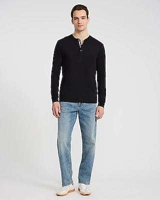 Contrast Tape Long Sleeve Henley - image 4