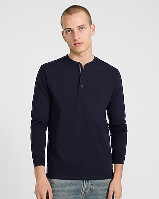Contrast Tape Long Sleeve Henley