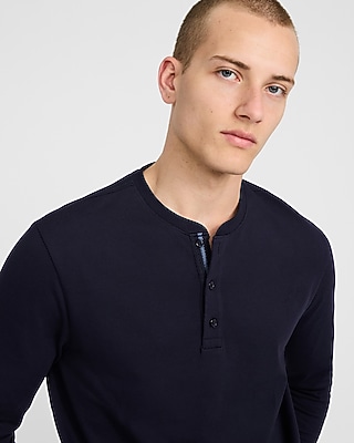 Contrast Tape Long Sleeve Henley