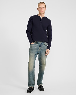 Contrast Tape Long Sleeve Henley