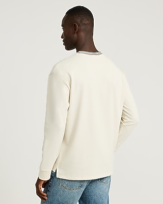 Tipped Classic Fit Luxe Pique Long Sleeve T-Shirt