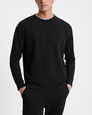 Waffle Crew Neck Long Sleeve T-shirt | Express