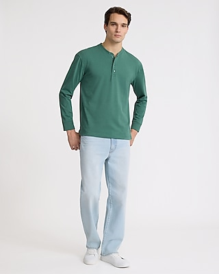 Premium Weight Loose Long Sleeve Henley