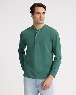 Premium Weight Loose Long Sleeve Henley