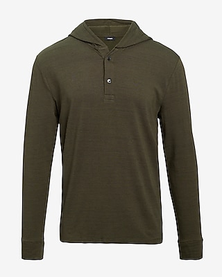 Marled Stripe Henley Hoodie