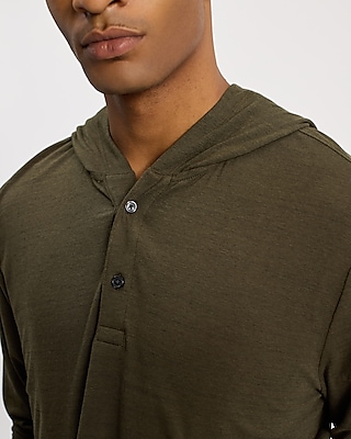 Marled Stripe Henley Hoodie