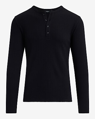 Waffle Knit Long Sleeve Henley | Express