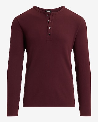 Waffle Knit Long Sleeve Henley | Express