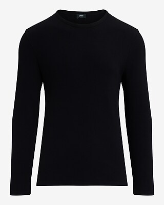 Waffle Crew Neck Long Sleeve T-shirt | Express