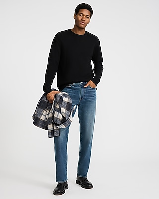 Textured Waffle Long Sleeve Crew Neck T-Shirt