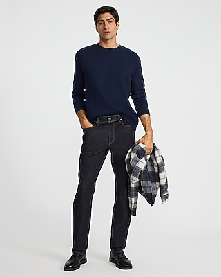 Textured Waffle Long Sleeve Crew Neck T-Shirt