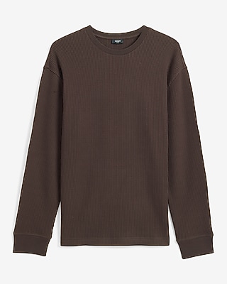 Classic Fit Textured Waffle Long Sleeve T-Shirt