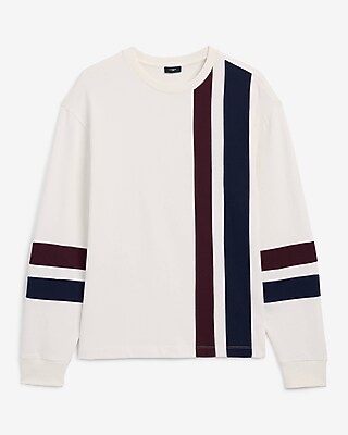 Asymmetrical Racing Striped Long Sleeve T-Shirt