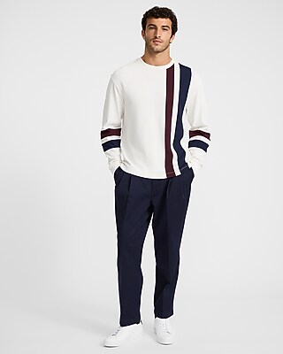 Asymmetrical Racing Striped Long Sleeve T-Shirt