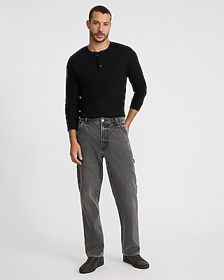 Textured Waffle Long Sleeve Henley