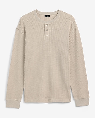 Textured Waffle Long Sleeve Henley