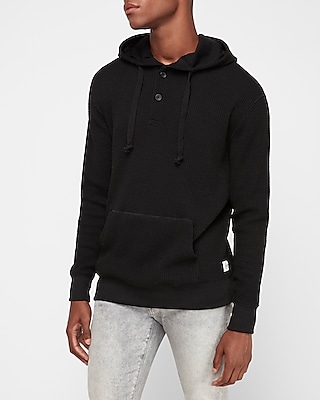 hooded waffle henley