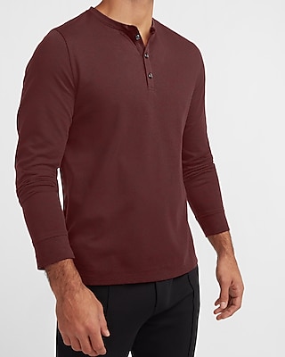 red henley long sleeve