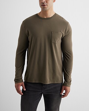 Gray Layered Long Sleeve T-Shirt by OPEN YY on Sale