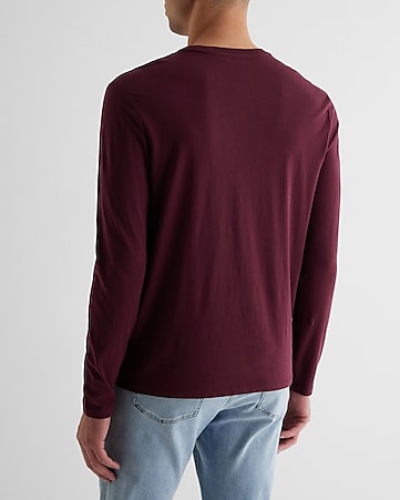 Essentials Men's Slim-Fit Long-Sleeve Pocket T-Shirt, Burgundy,  X-Small : : Clothing, Shoes & Accessories