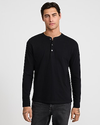 Classic Fit Textured Long Sleeve Henley