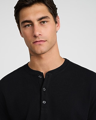 Classic Fit Textured Long Sleeve Henley