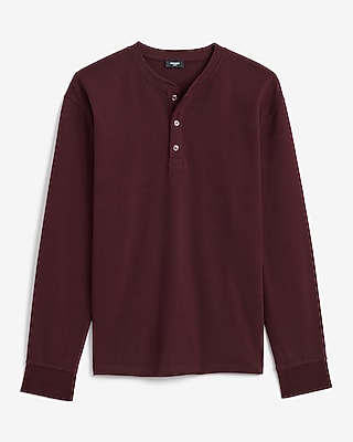 Classic Fit Textured Long Sleeve Henley