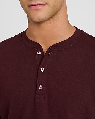 Classic Fit Textured Long Sleeve Henley