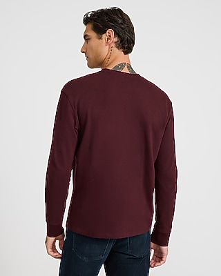 Classic Fit Textured Long Sleeve Henley