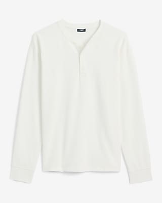 Classic Fit Textured Long Sleeve Henley