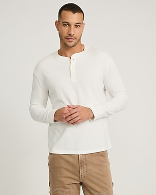 Classic Fit Textured Long Sleeve Henley
