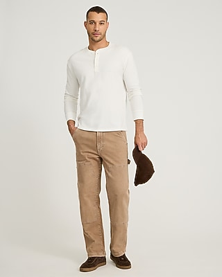 Classic Fit Textured Long Sleeve Henley
