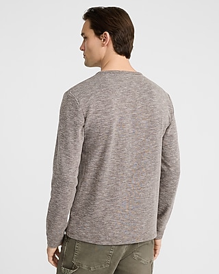 Marled Knit Long Sleeve Henley