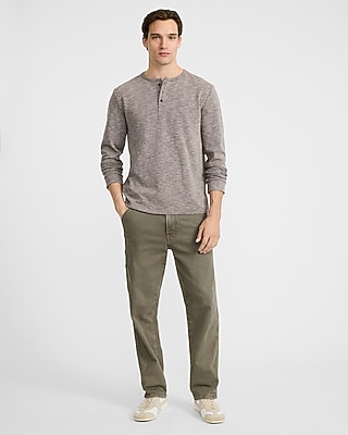 Marled Knit Long Sleeve Henley