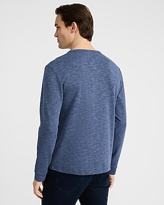 Marled Knit Long Sleeve Henley