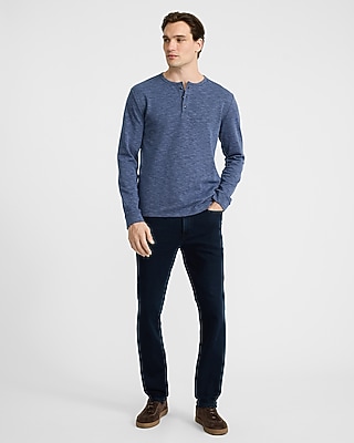 Marled Knit Long Sleeve Henley