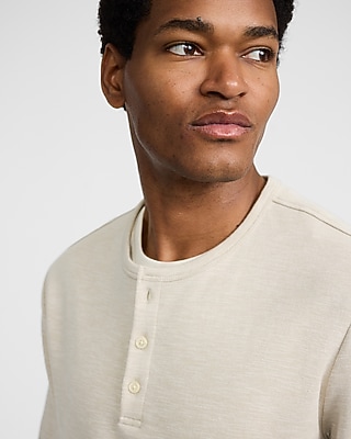 Marled Knit Long Sleeve Henley